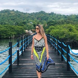 Rampage backless printed dress